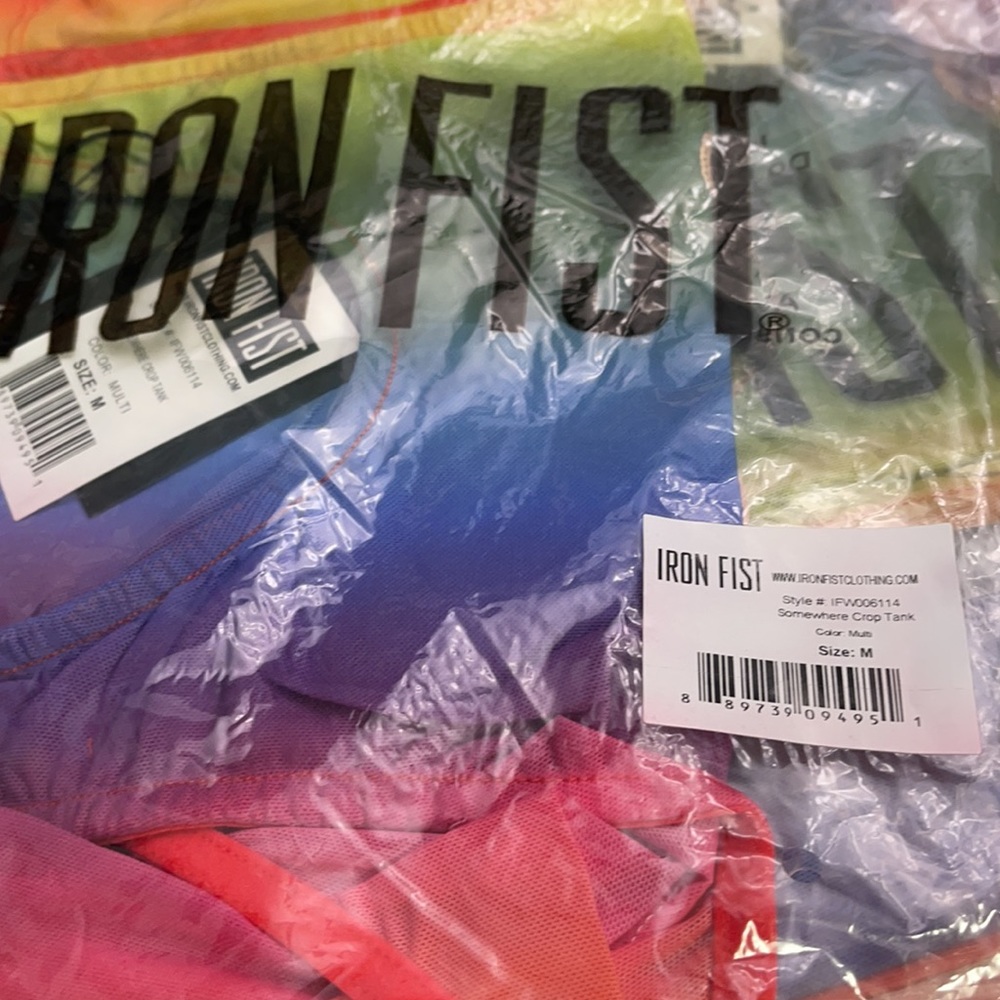 🌈 Iron Fist Somewhere Over The Rainbow 🌈 Cropped Tank Medium - Picture 5 of 9